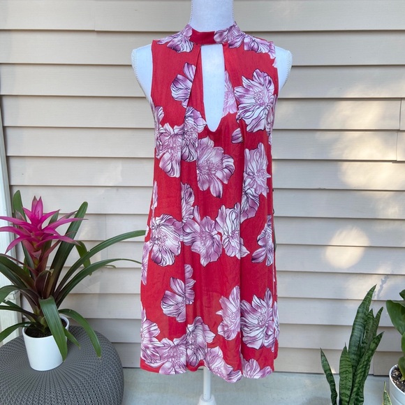 sleeveless floral dress cutout flowy summer spring Easter style forever 21 small - Picture 1 of 16